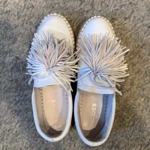 J Slides Raoul Espadrille with fringe Pom Pom
